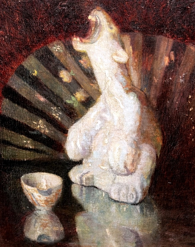 Still Life Painting With Polar Bear, Signed Charles Clerambault, 1930, Art Deco -photo-1