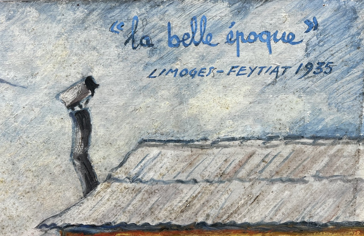 Painting – Aviation Scene At Limoges-feytiat, 1935 – The Belle époque By Pierre Lavaurs-photo-3