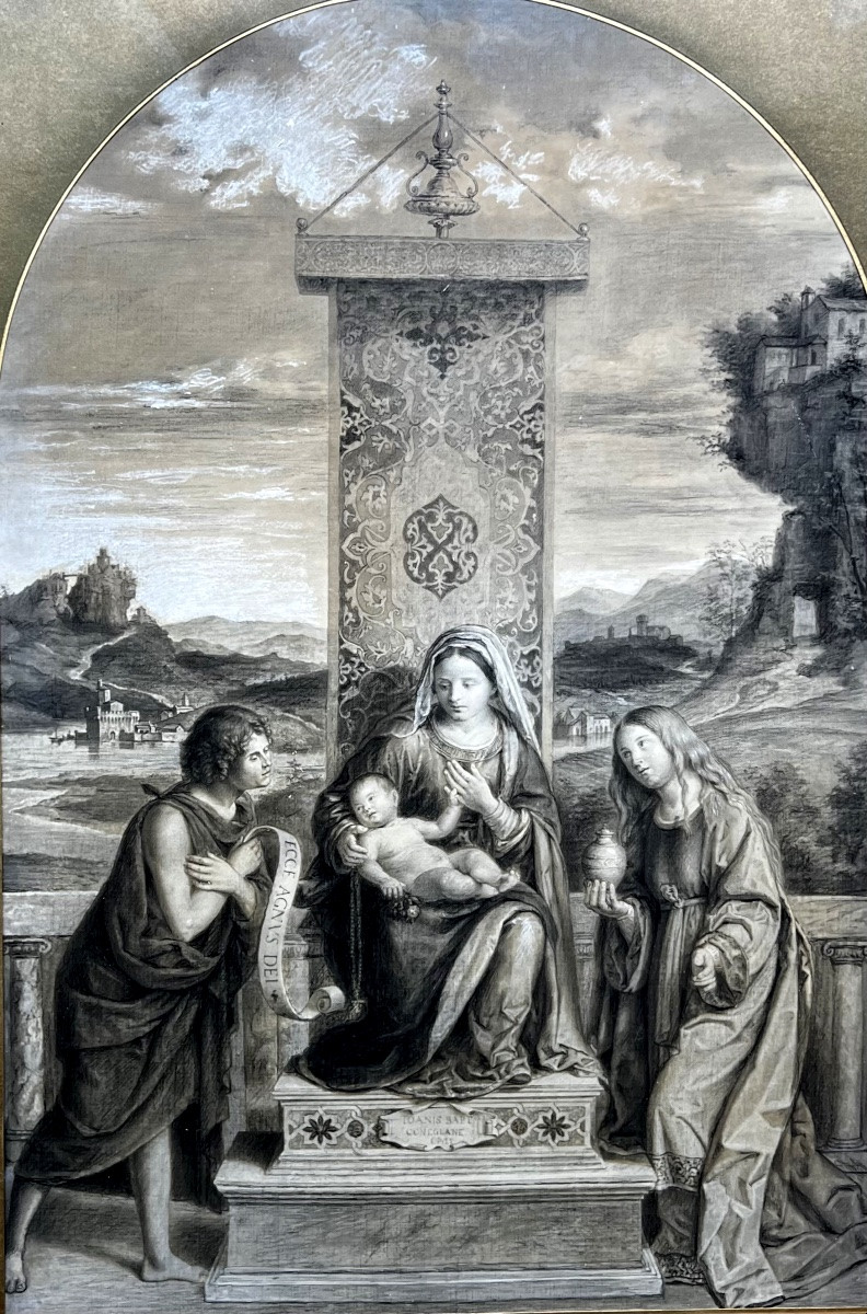 Ancien dessin religieux école italienne style renaissance -photo-1