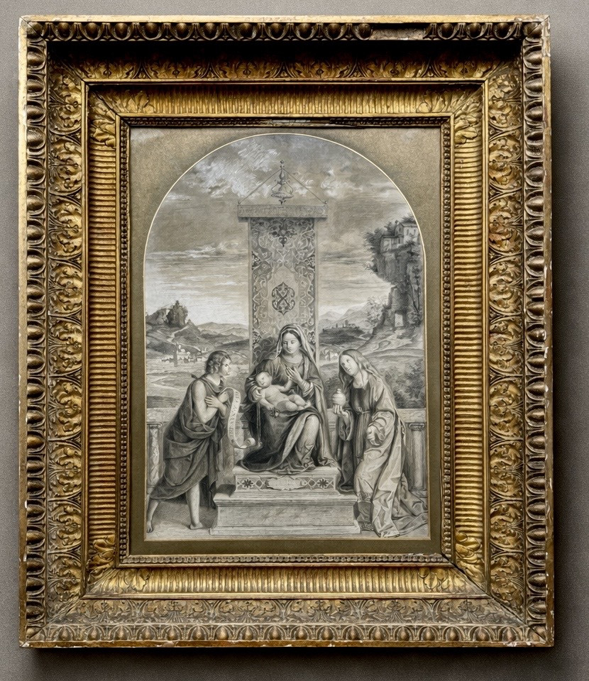 Ancien dessin religieux école italienne style renaissance 