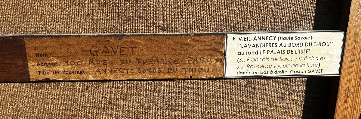 Painting Of The Banks Of The Thiou At Annecy, Signed Gaston Gavet, 1930, Haute-savoie Mountains -photo-4