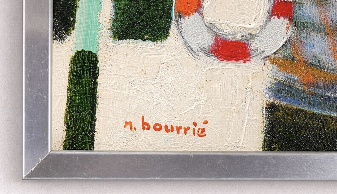 Painting The Port Signed André Bourrié Marine Painter-photo-2