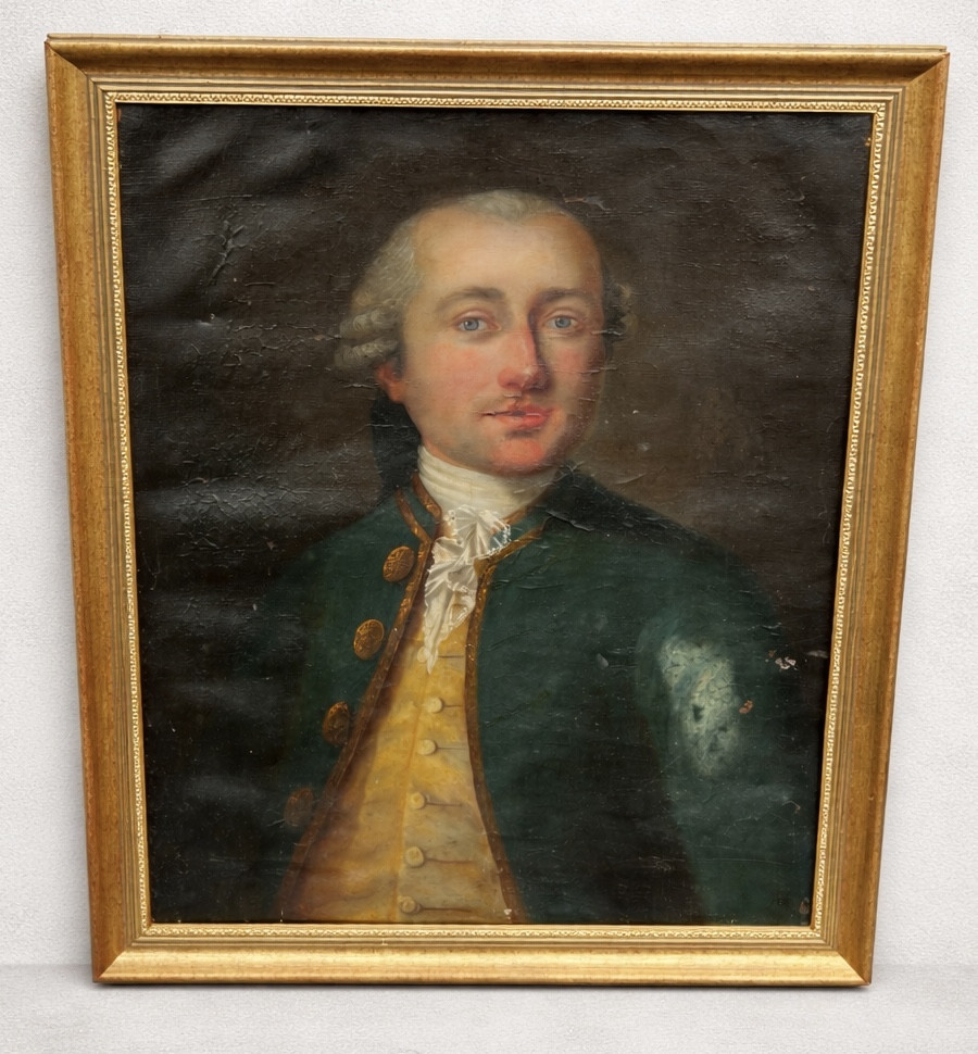 Antique Portrait Of A Gentleman From The 18th Century, French School 