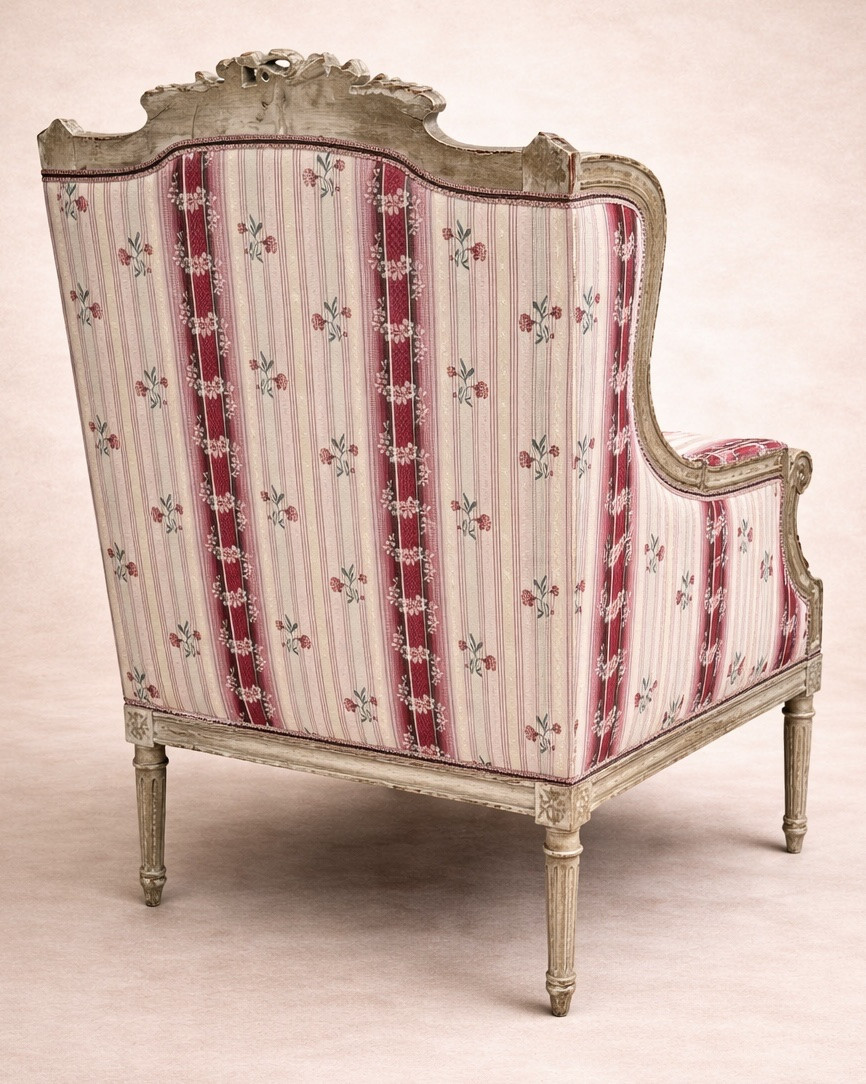 Ancienne bergère de style Louis XVI 19 eme fauteuil -photo-2