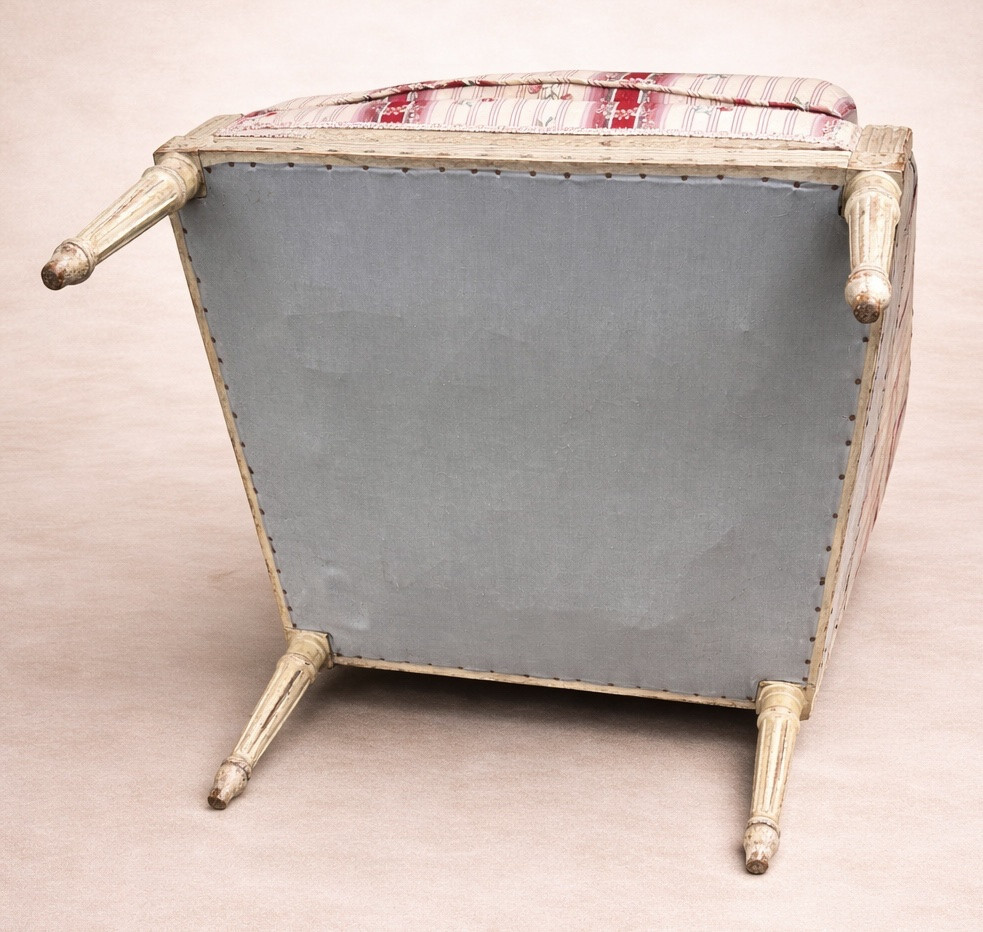 Ancienne bergère de style Louis XVI 19 eme fauteuil -photo-3