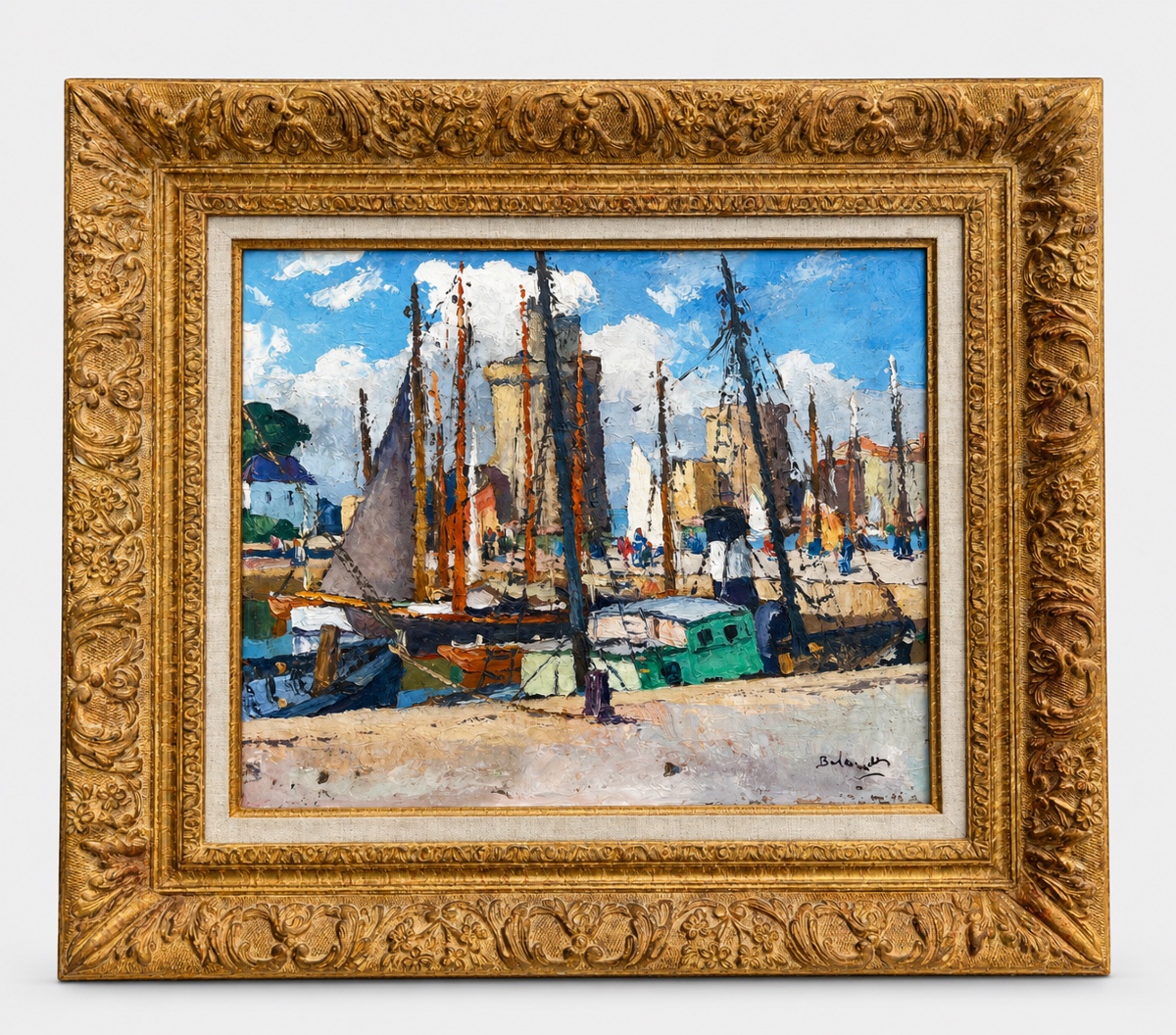 Tableau le port de La Rochelle signé Gaston Balande 