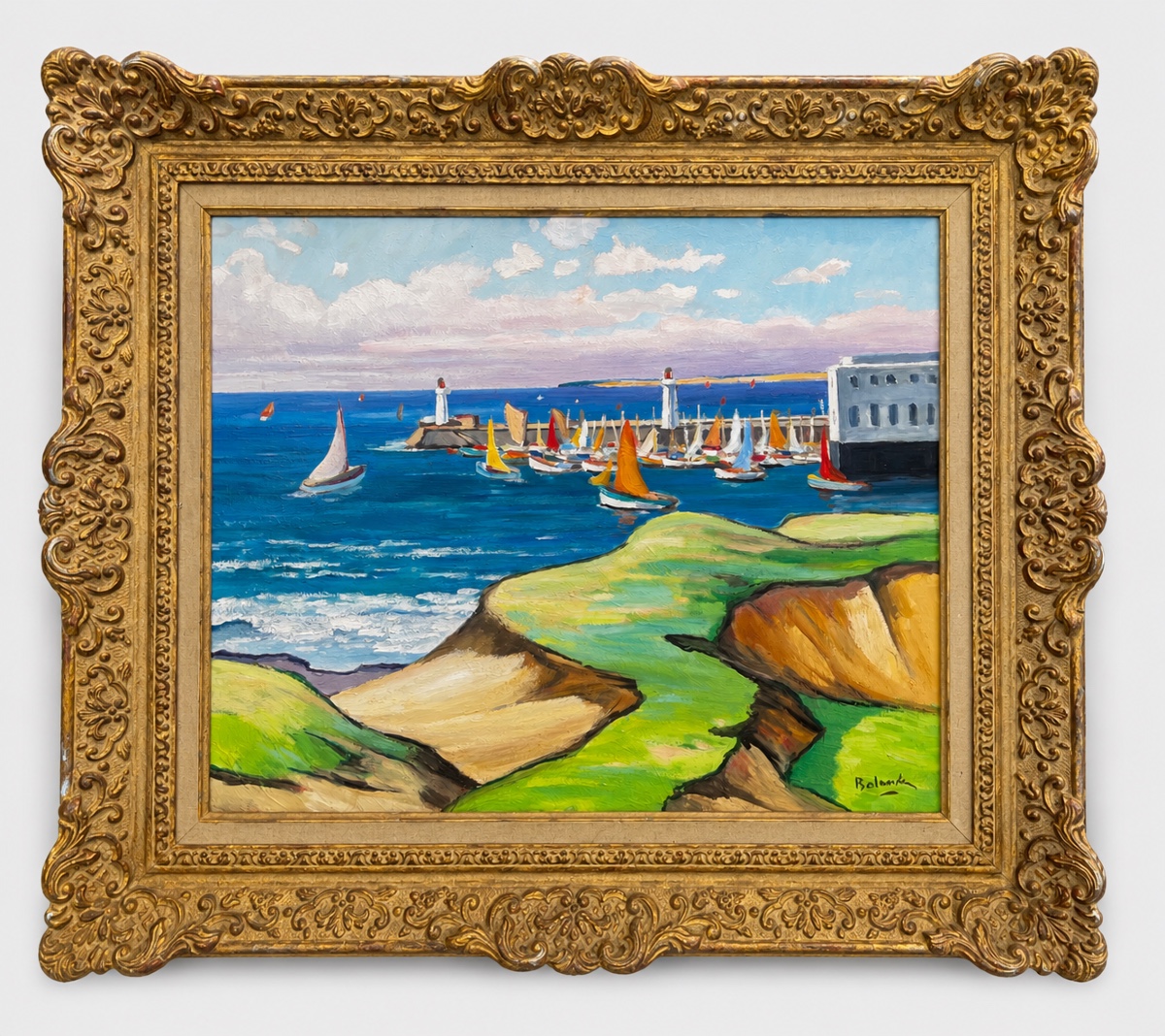 Painting Of The Port Of Les Sables d'Olonne By Gaston Balande