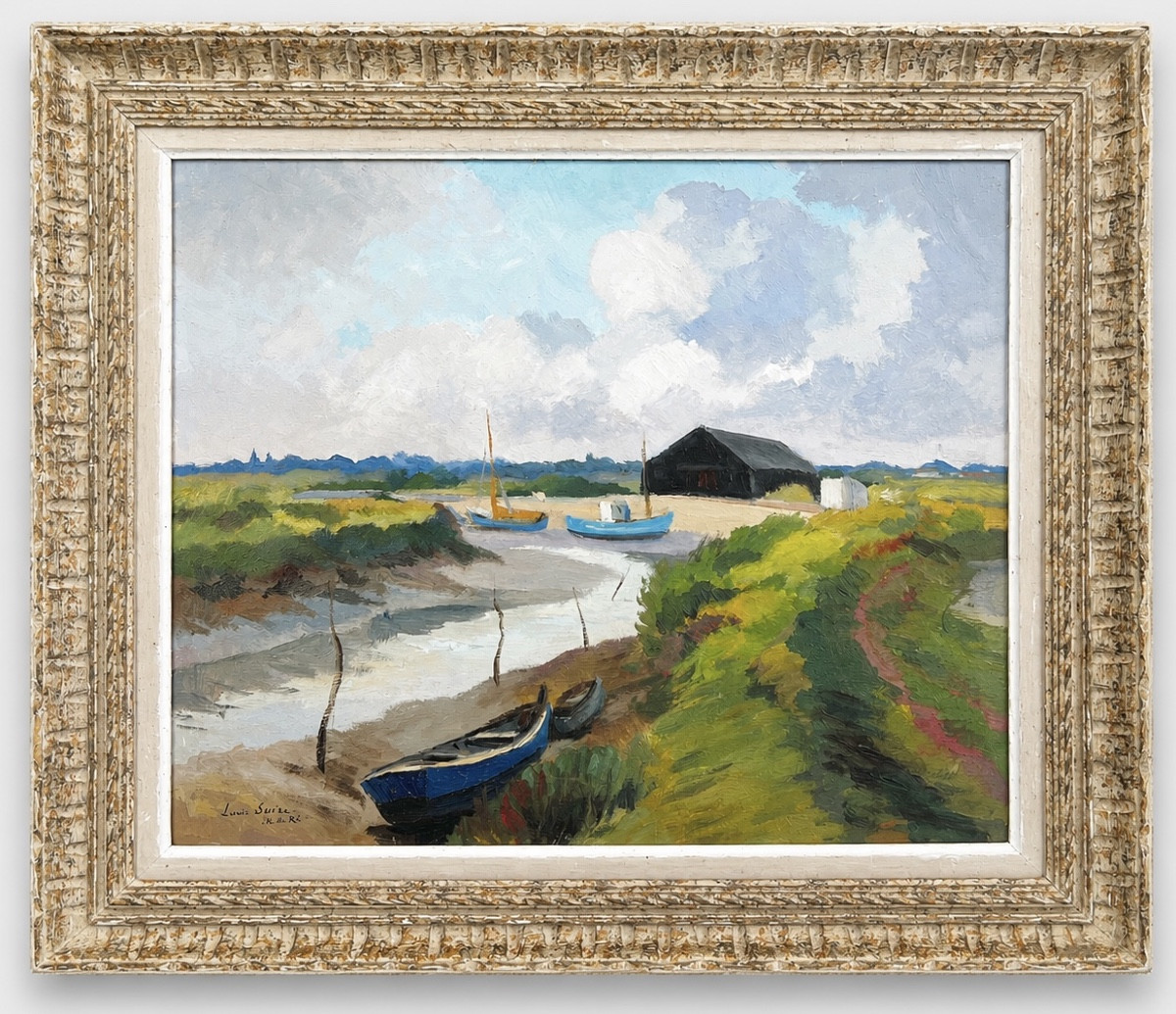 Painting Of The Port On The Ile De Ré By Louis Suire La Rochelle