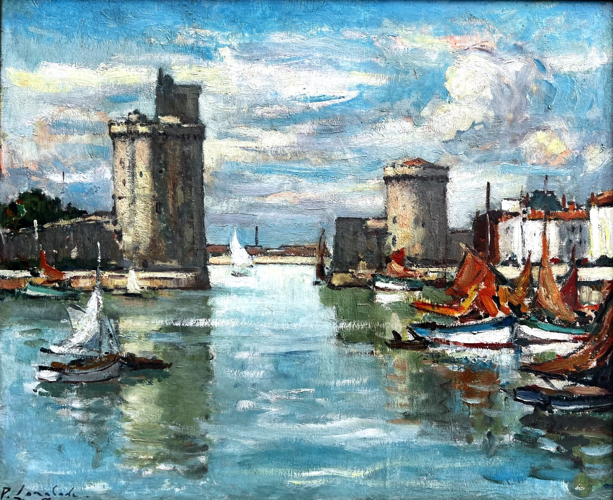 Painting Of The Port Of La Rochelle By Pierre Langlade-photo-1