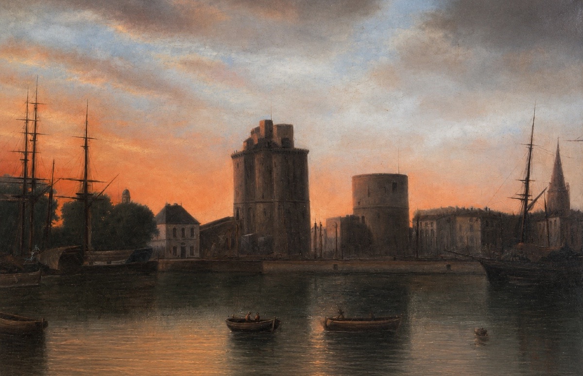 Painting Of The Port Of La Rochelle Signed Achille Sanier 1860-photo-2