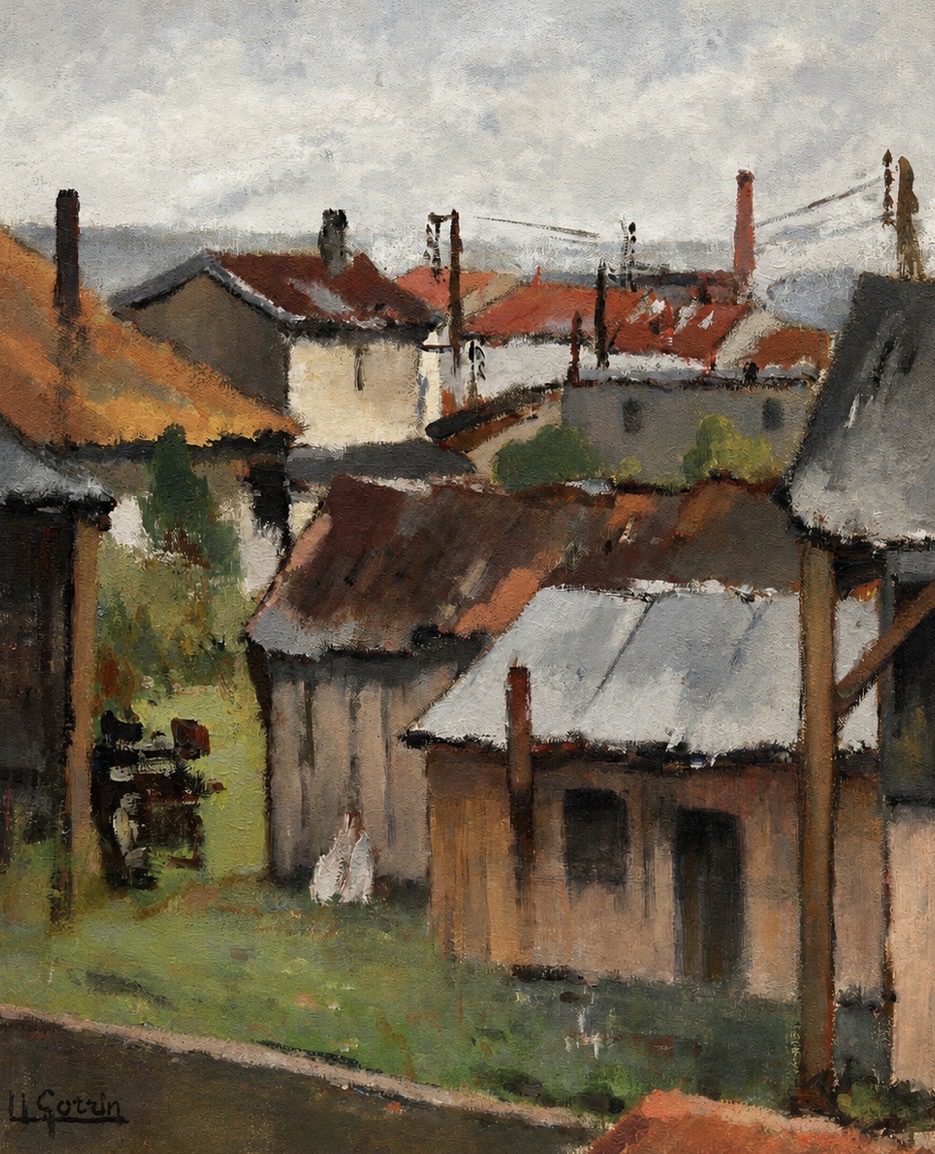 Tableau vue de quartier à saintes signé Ulysse Gorrin -photo-2