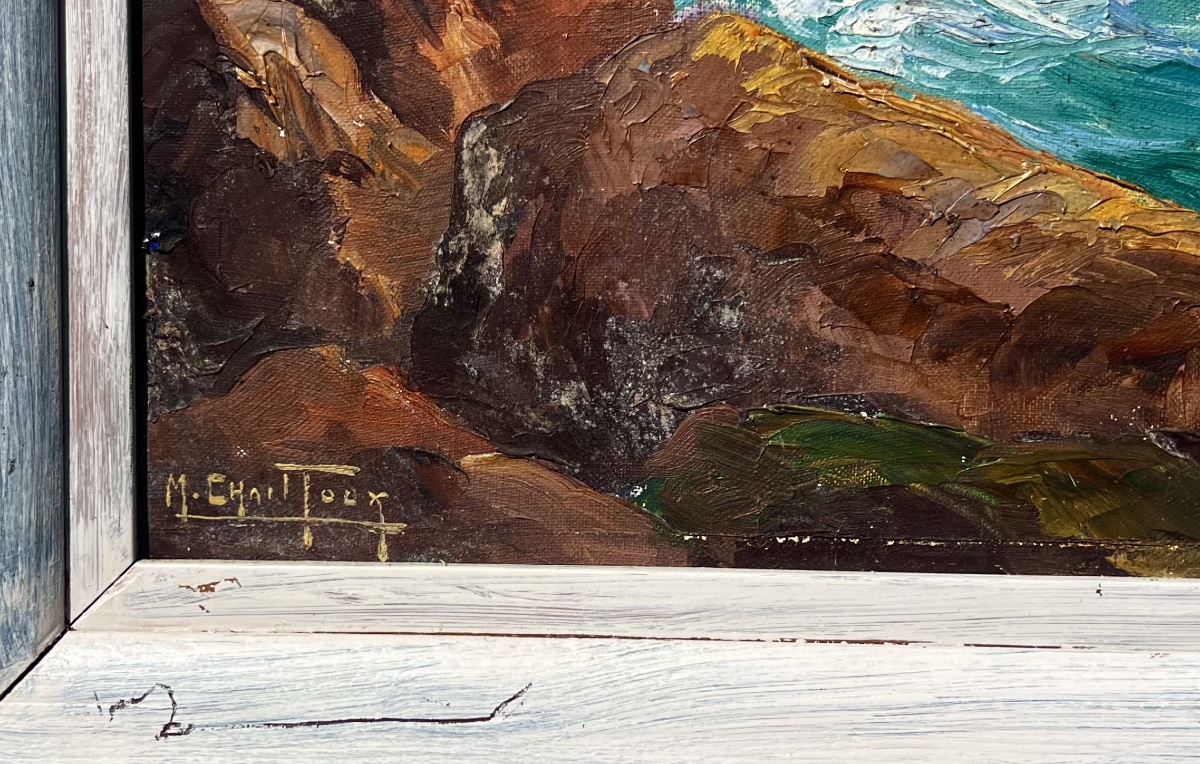 Painting Of The Rocky Coast Near Royan By Marc Chailloux -photo-2