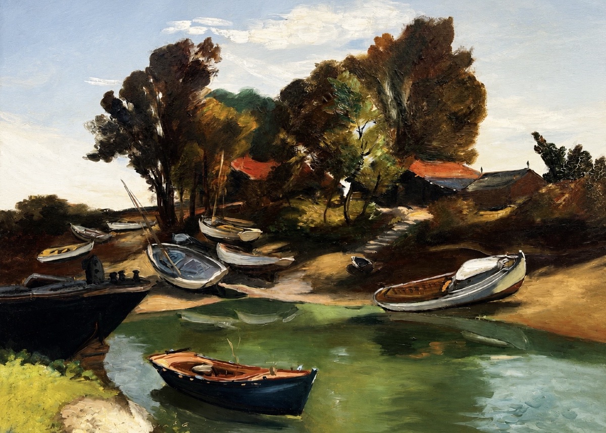 Painting Of The Channel In The Seudre Estuary By Louis Berthomme, Saint-andré-d'oléron, Royan -photo-2