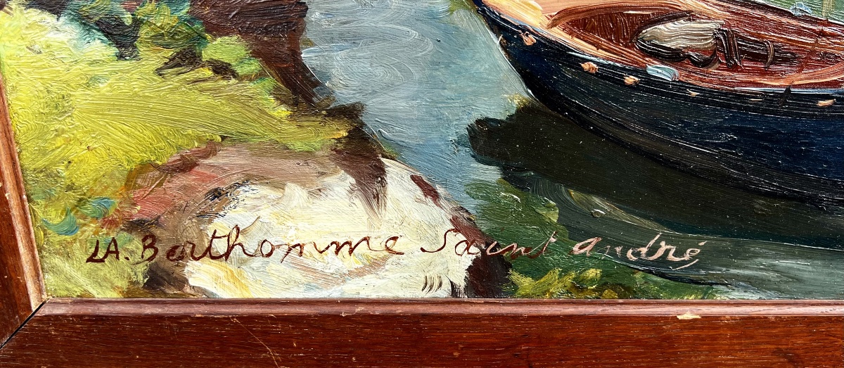 Painting Of The Channel In The Seudre Estuary By Louis Berthomme, Saint-andré-d'oléron, Royan -photo-3