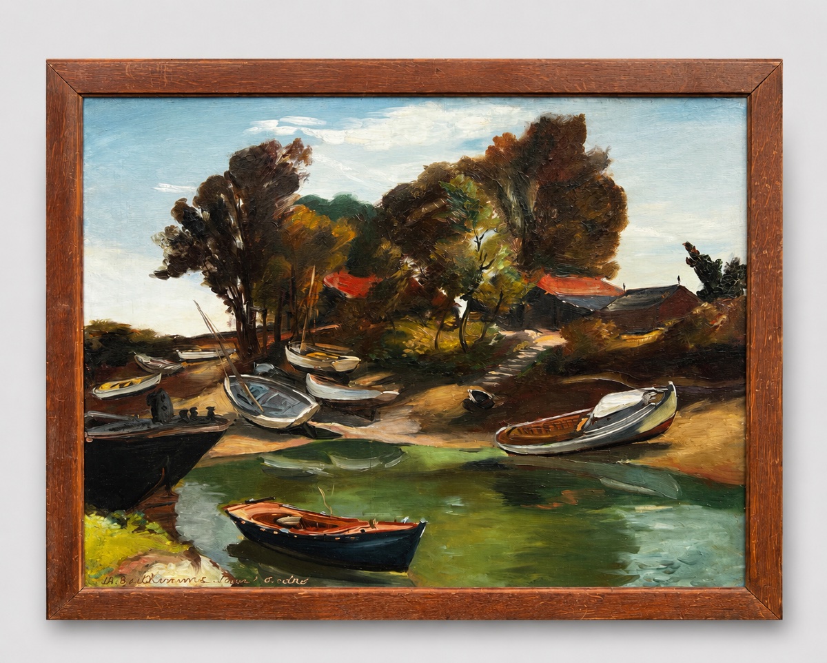 Painting Of The Channel In The Seudre Estuary By Louis Berthomme, Saint-andré-d'oléron, Royan 