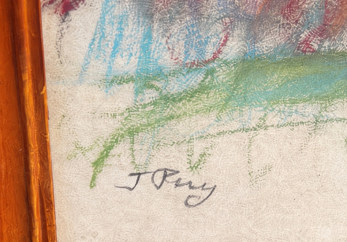 Authentique pastel la jeune femme signée Jean puy -photo-3