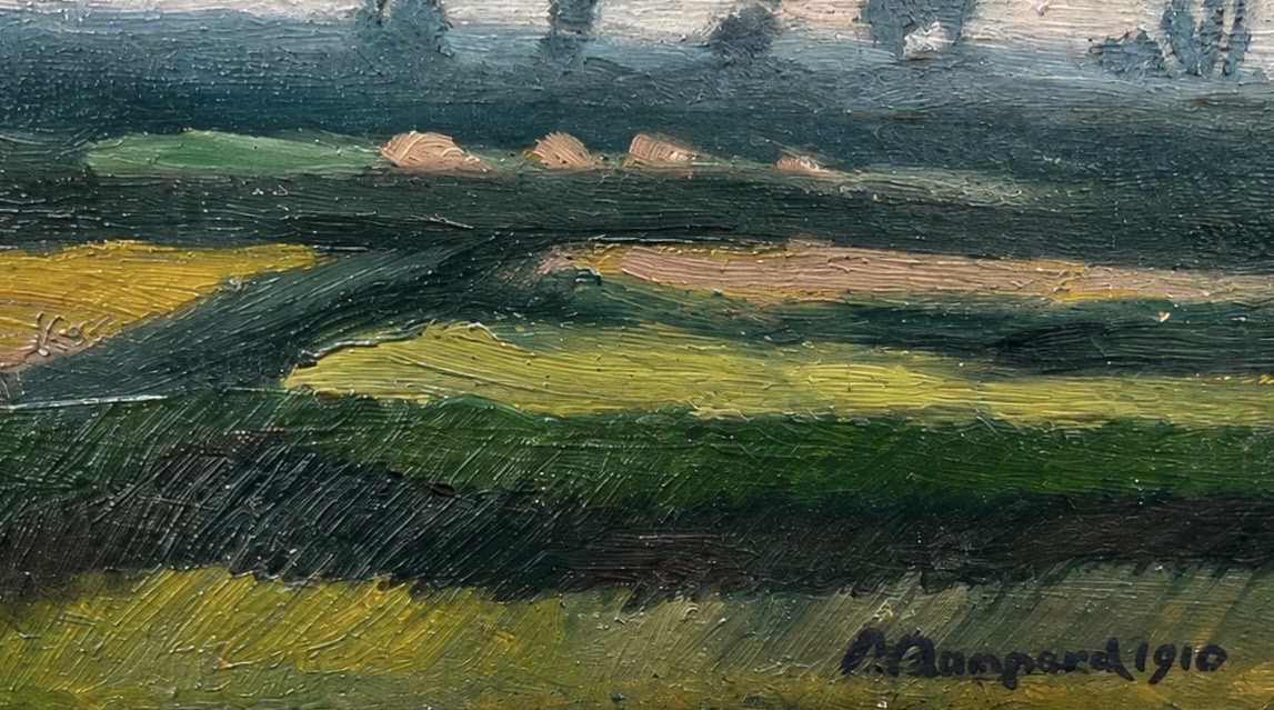 Tableau le paysage breton signé Pierre Bompard 1910  Bretagne -photo-2