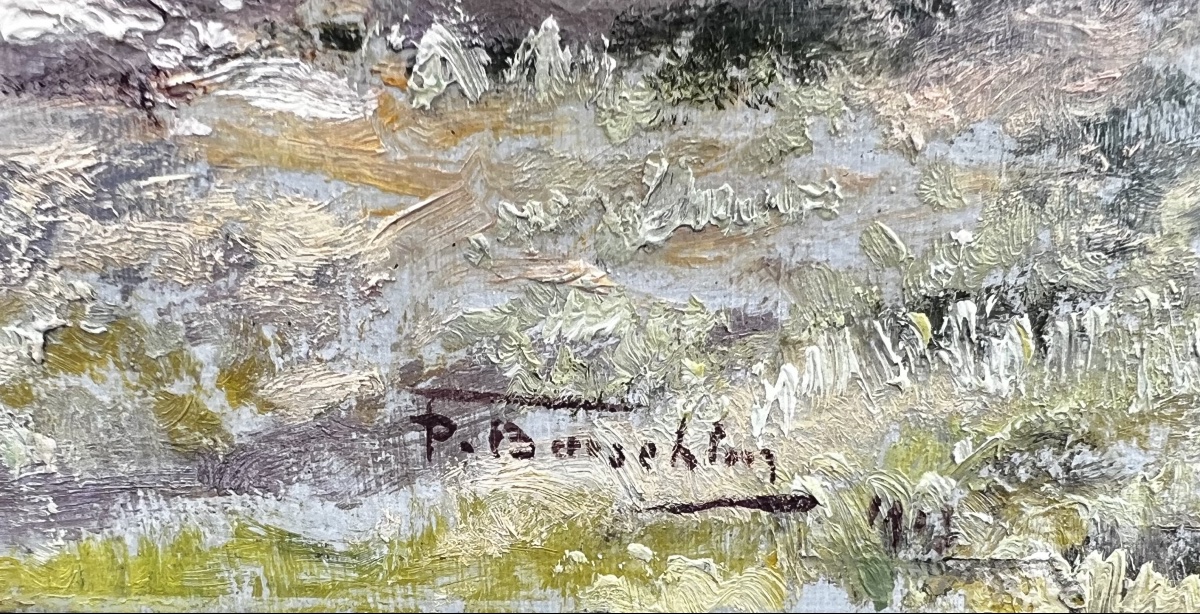 Tableau la côte rocheuse signé Pierre Baeschlin -photo-2
