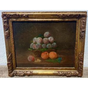 Old Still Life Painting With Fruit, Entourage Of Chardin, 18th Century