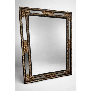 Large Mirror With Side Panels, Louis XVIII Style, 19th Century