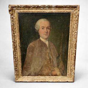 ANCIEN TABLEAU PORTRAIT DE GENTILHOMME D’ÉPOQUE 18 EME