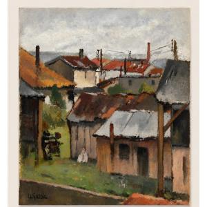 Tableau vue de quartier à saintes signé Ulysse Gorrin 