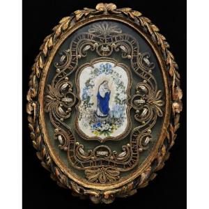 Antique And Authentic Reliquary Frame With Scrolls – 19th Century