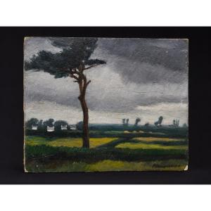 Tableau le paysage breton signé Pierre Bompard 1910 Bretagne