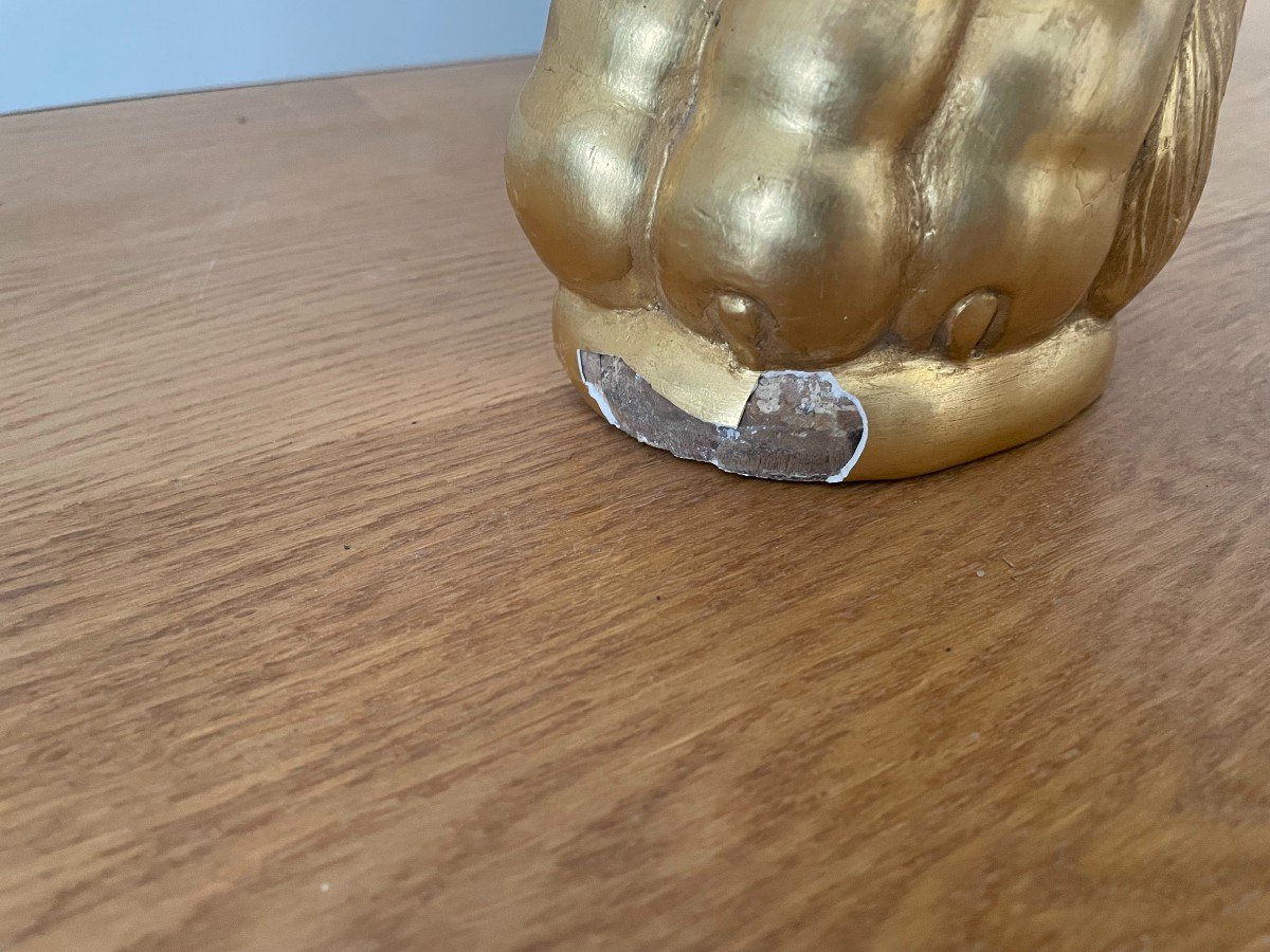 CONSOLE EN BOIS SCULPTE ET DORE-photo-4