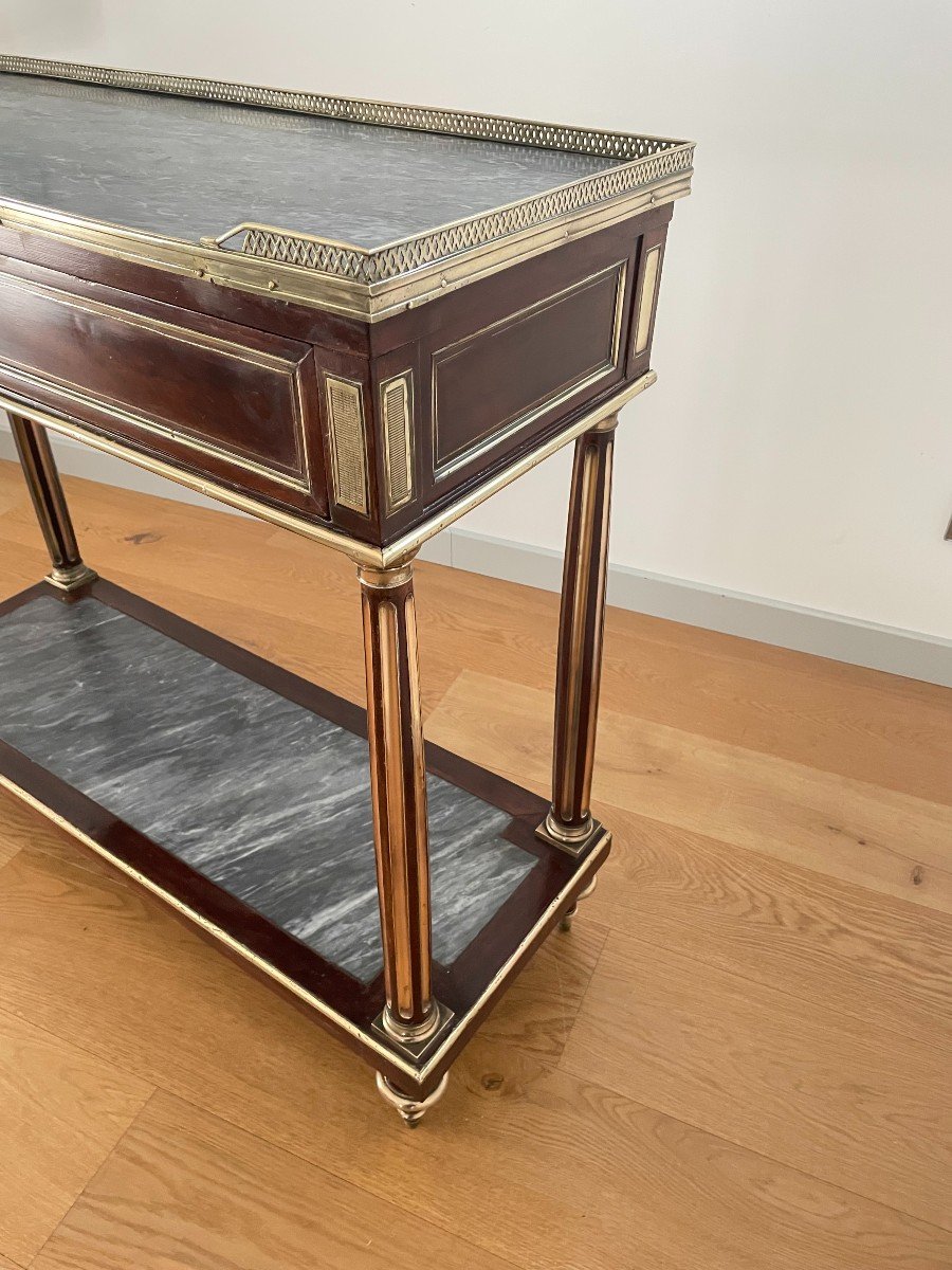CONSOLE LOUIS XVI EN ACAJOU XVIII SIECLE-photo-2