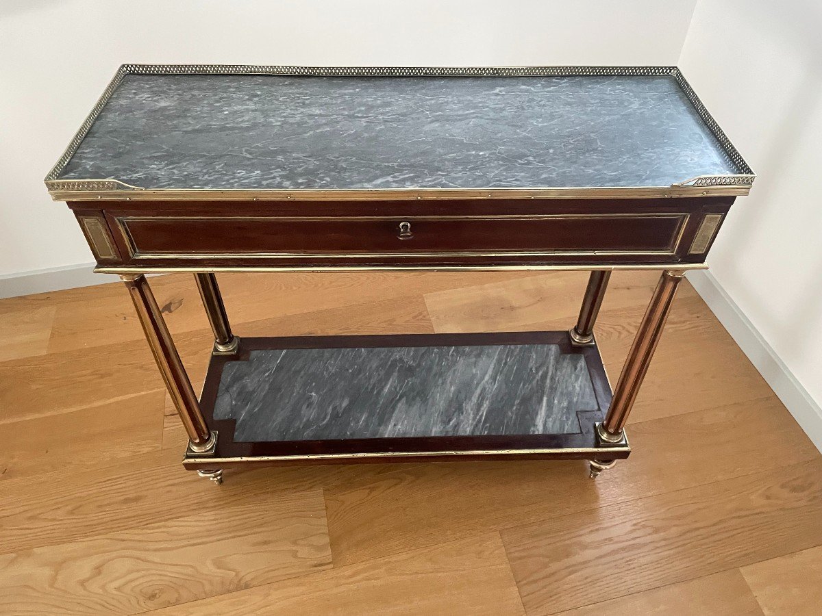 CONSOLE LOUIS XVI EN ACAJOU XVIII SIECLE-photo-3