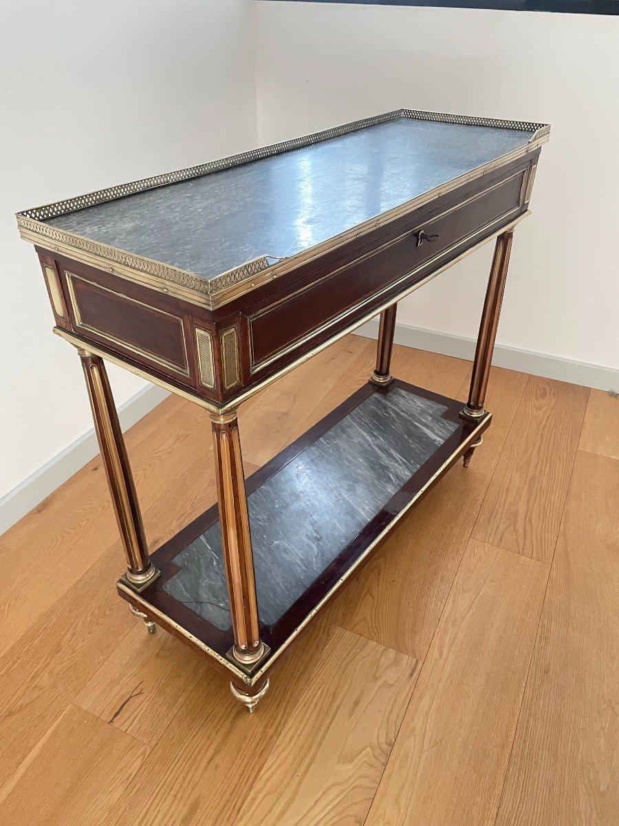 CONSOLE LOUIS XVI EN ACAJOU XVIII SIECLE-photo-4