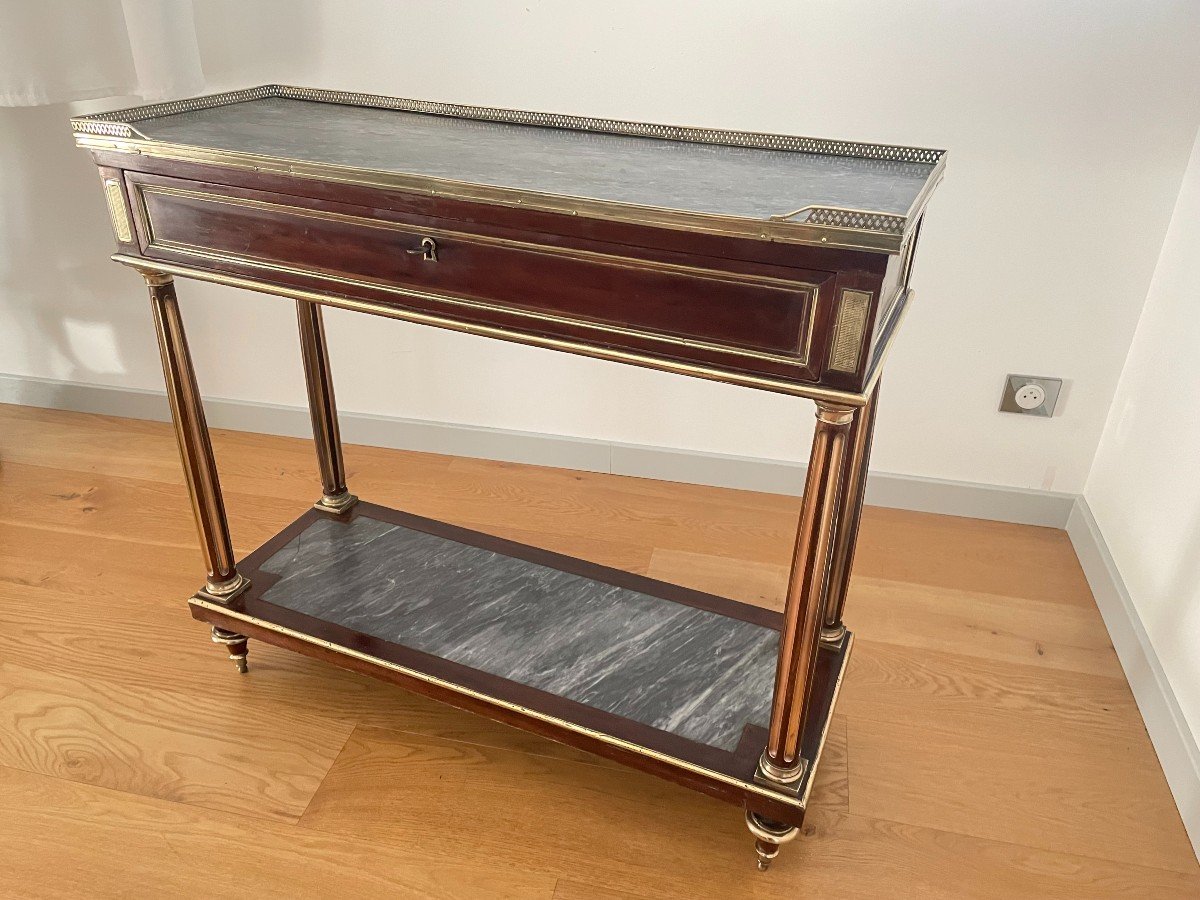 CONSOLE LOUIS XVI EN ACAJOU XVIII SIECLE-photo-7