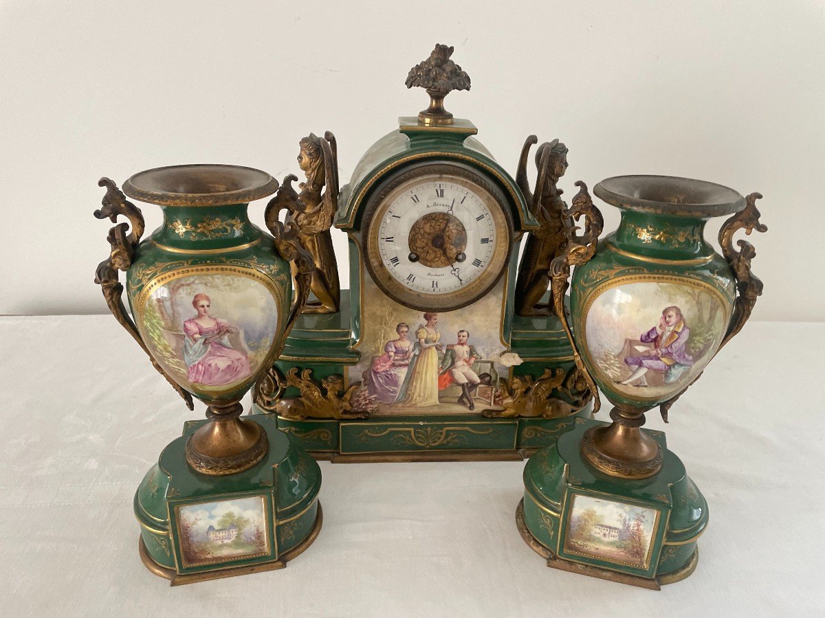 GARNITURE DE CHEMINEE DE STYLE EMPIRE-photo-2