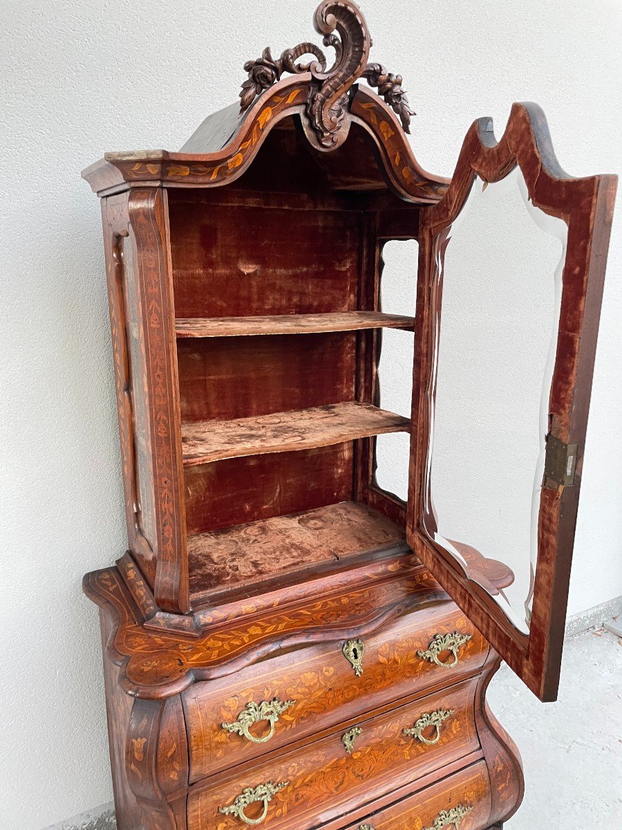 VITRINE HOLLANDAISE EN MARQUETERIE  XVIII SIECLE-photo-6