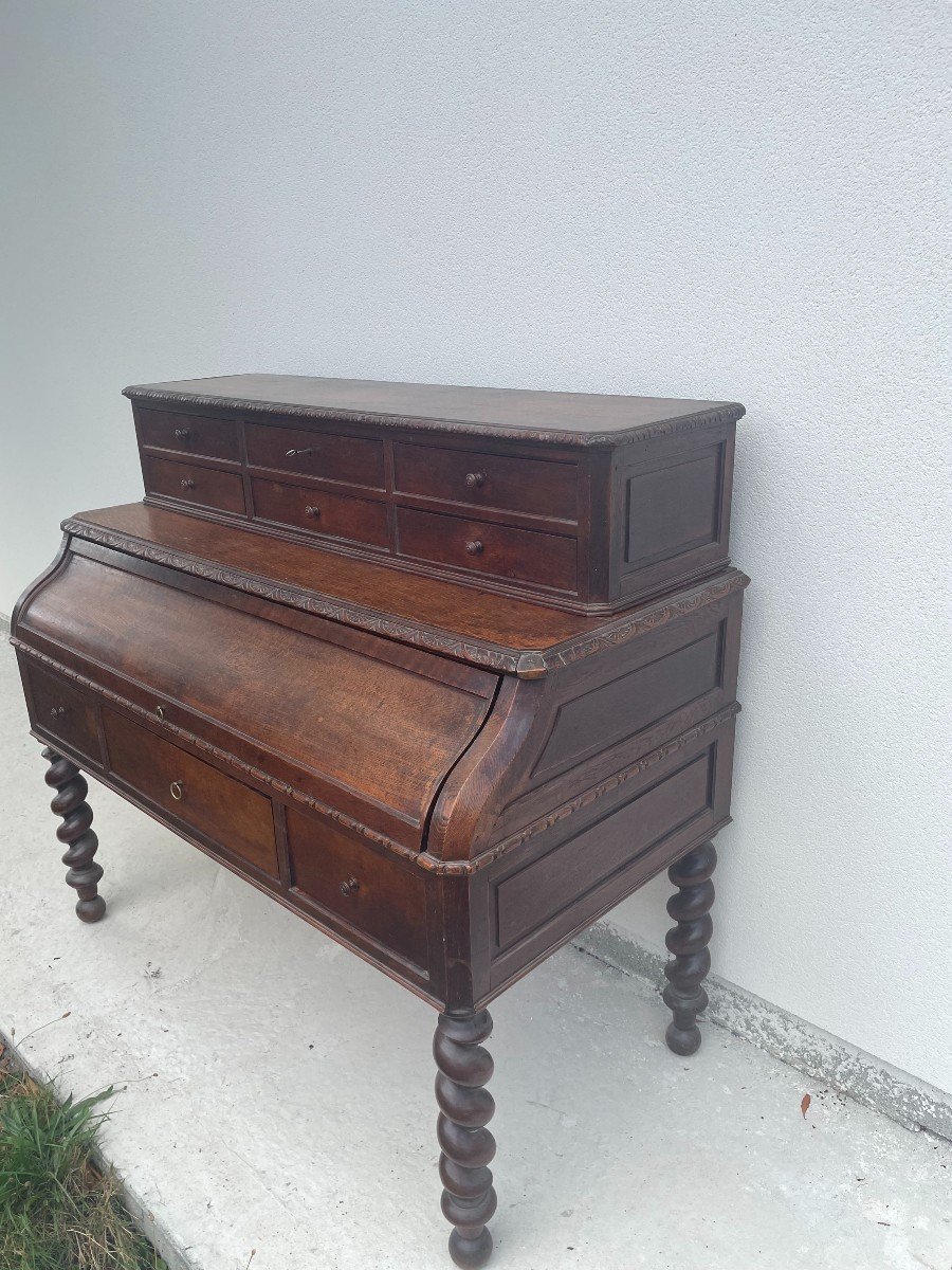 Louis XIII Style Desk In Oak-photo-2
