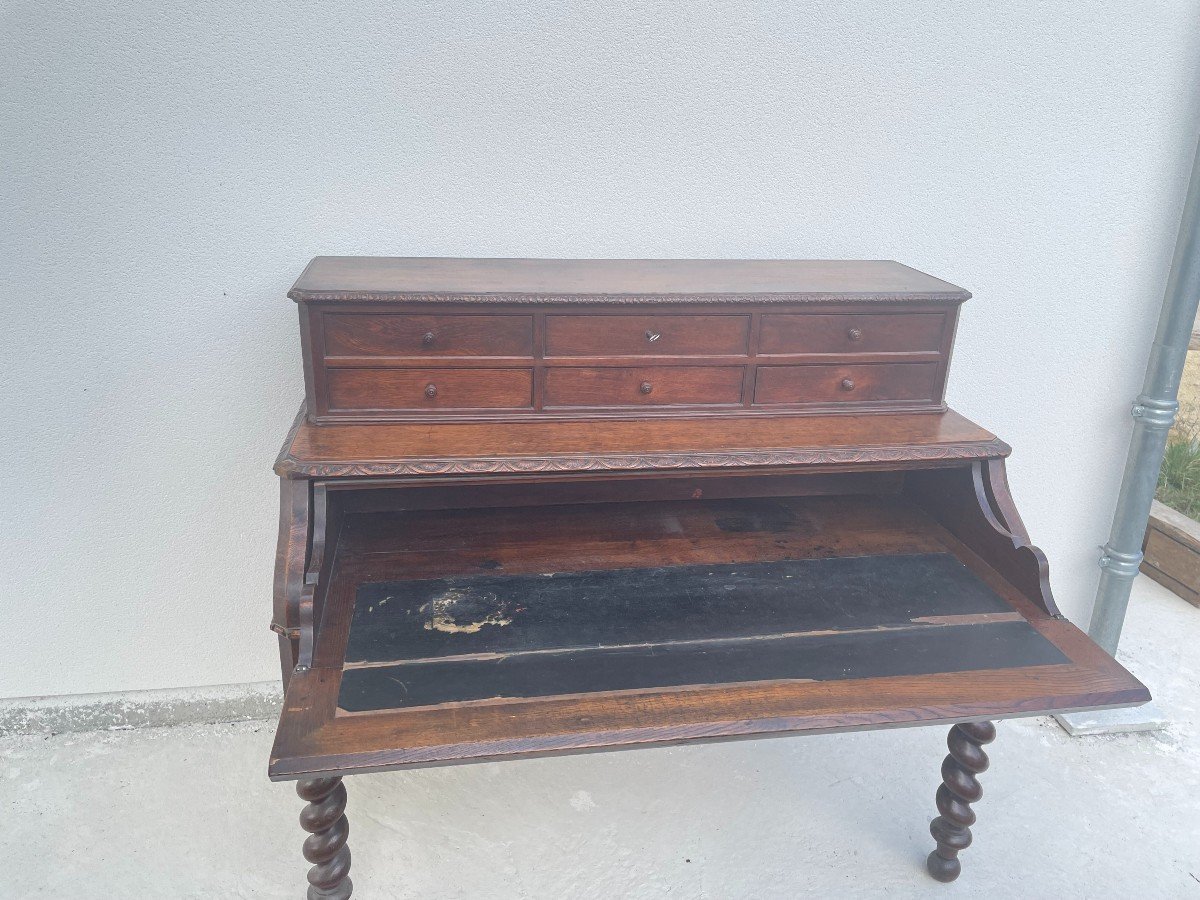 Louis XIII Style Desk In Oak-photo-5