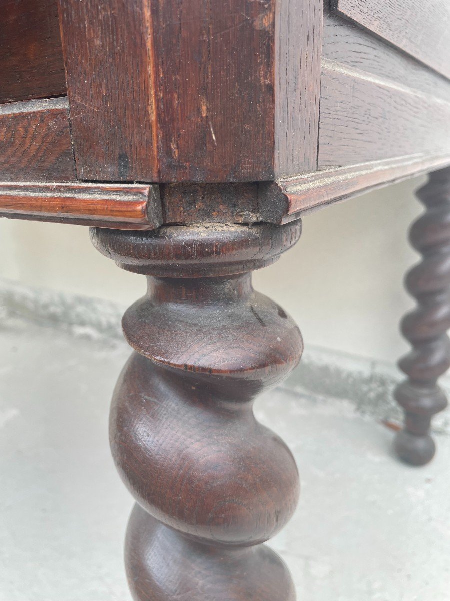 Louis XIII Style Desk In Oak-photo-6