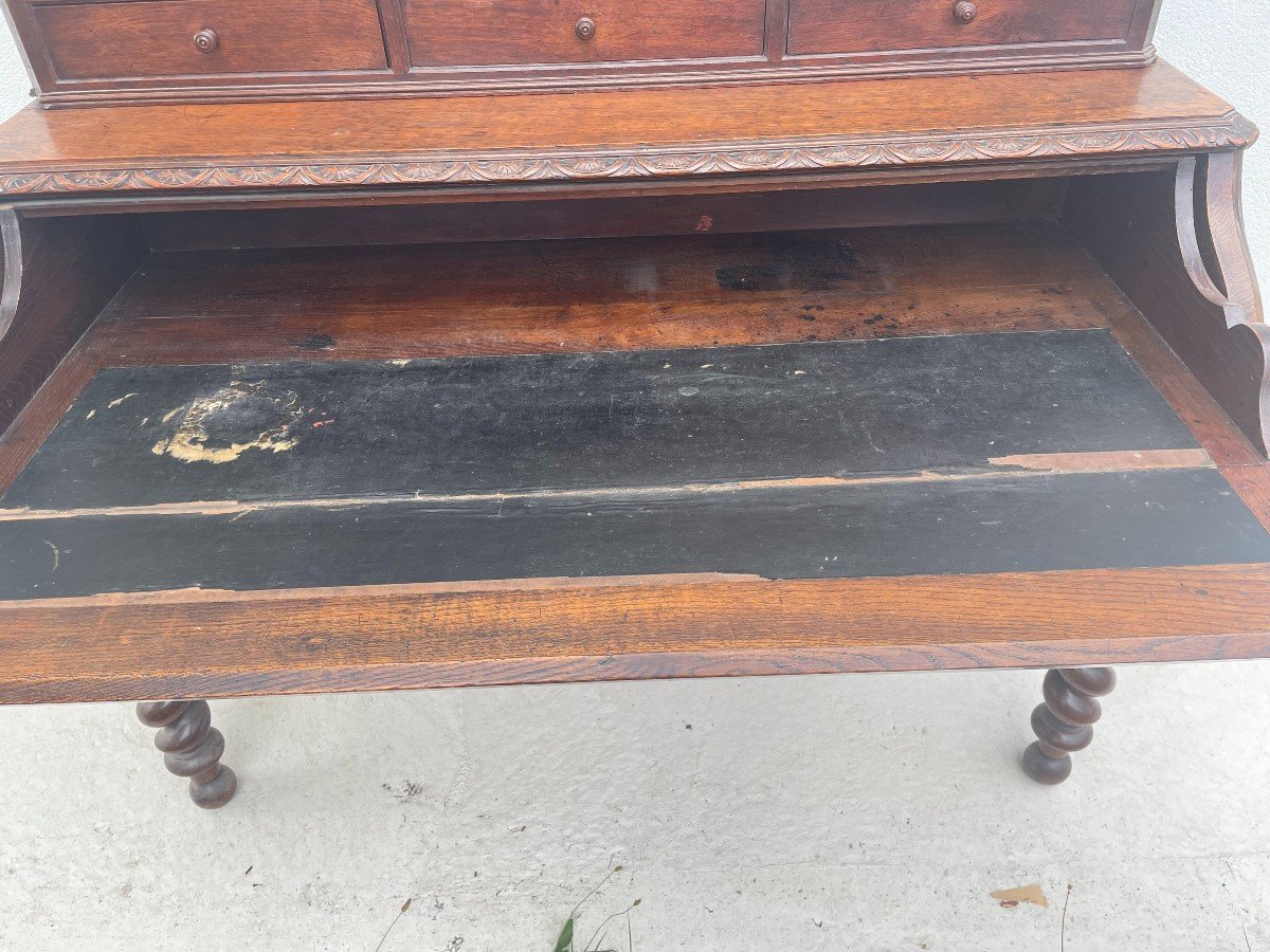 Louis XIII Style Desk In Oak-photo-7