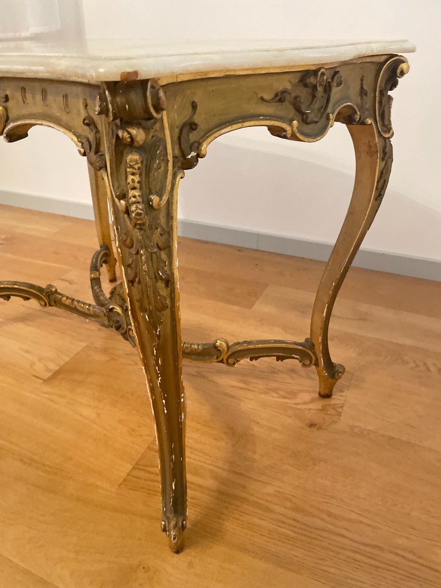 Louis XV Middle Table In Giltwood 19th Century-photo-3