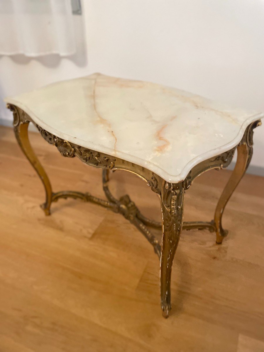 Louis XV Middle Table In Giltwood 19th Century-photo-4