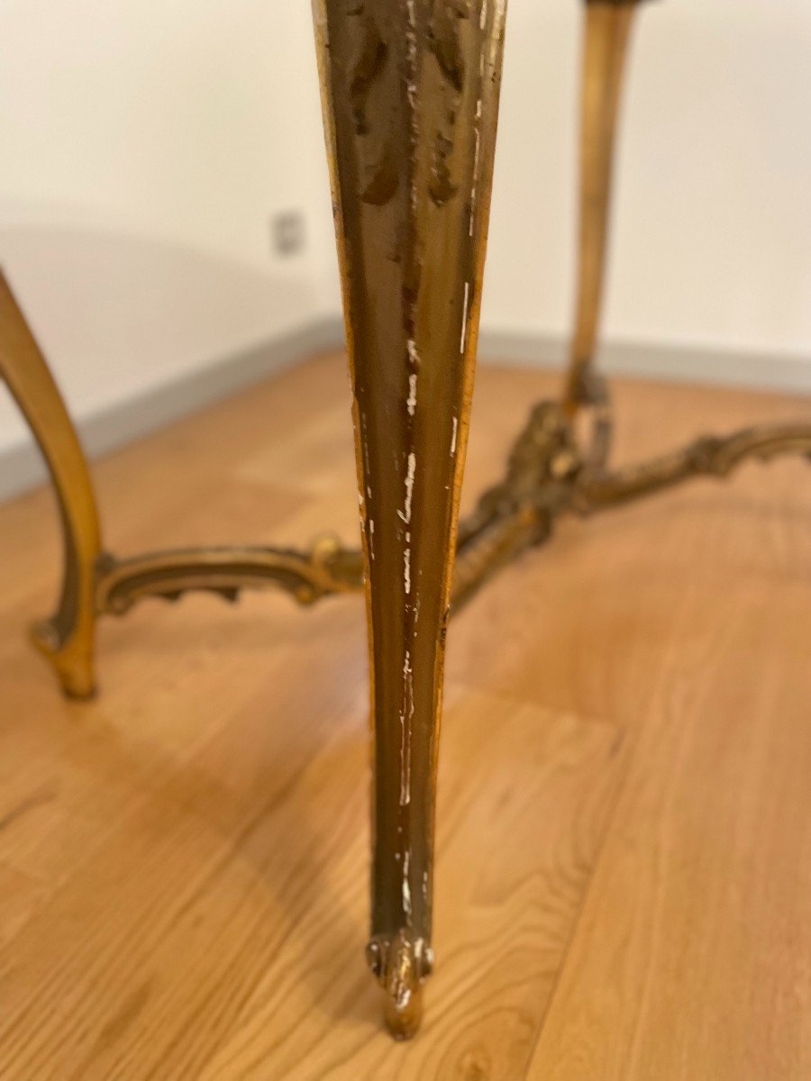 TABLE DE MILIEU LOUIS XV  EN BOIS DORE XIX SIECLE-photo-4