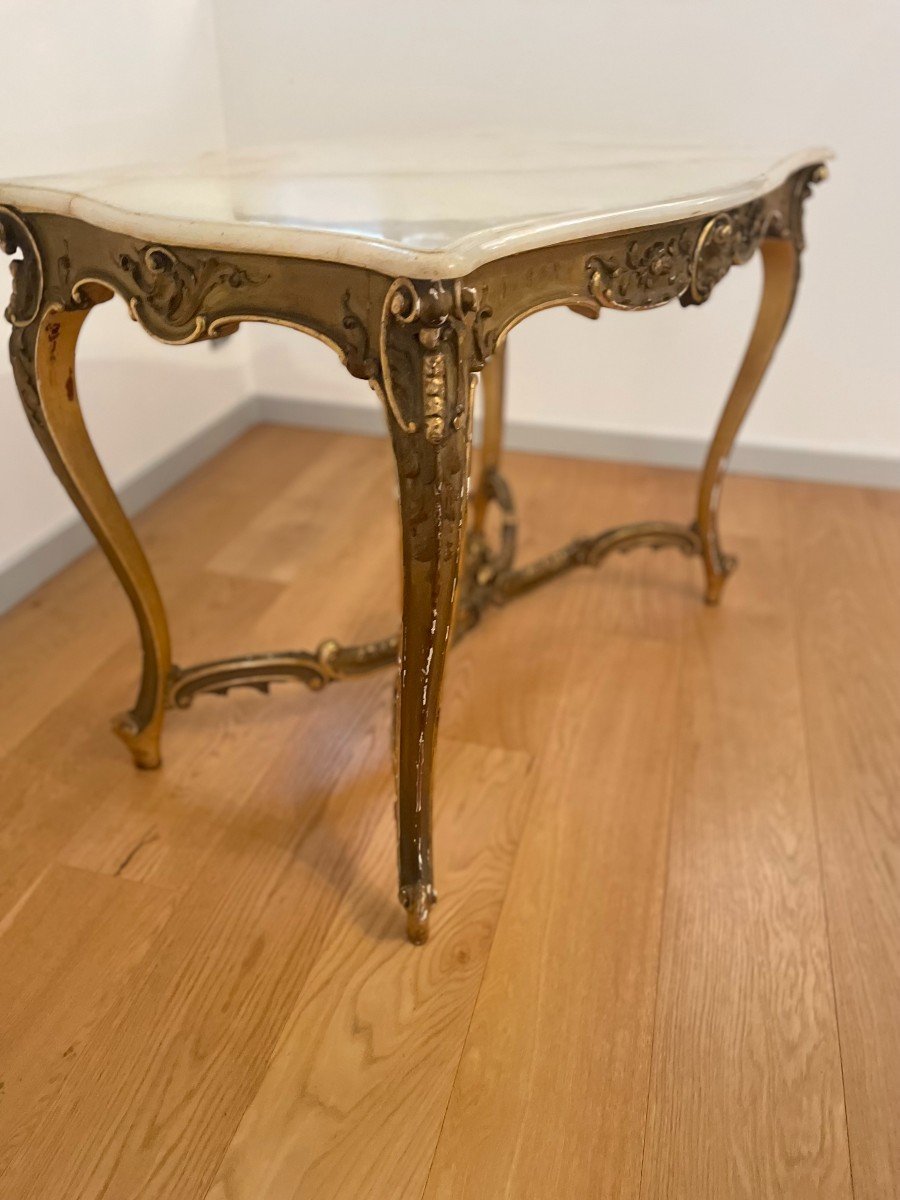 Louis XV Middle Table In Giltwood 19th Century-photo-5