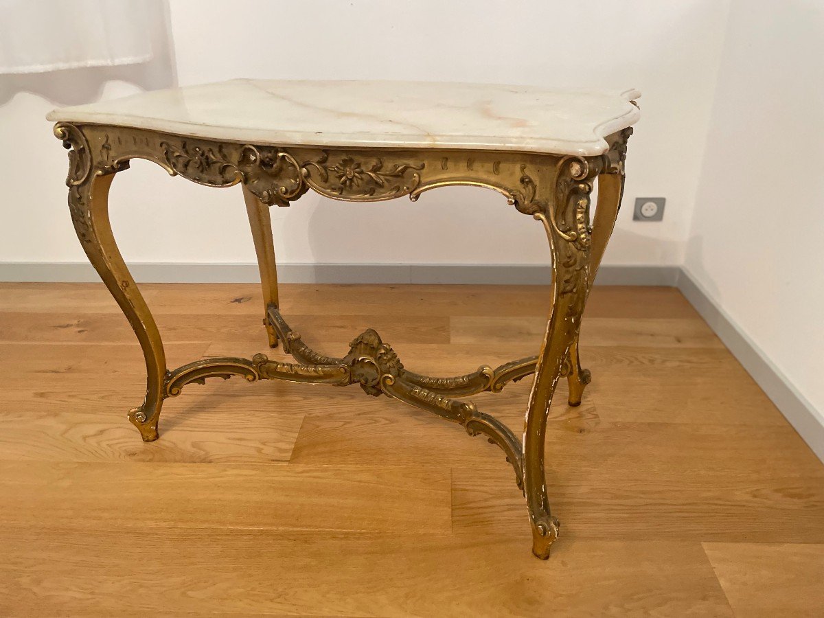 Louis XV Middle Table In Giltwood 19th Century
