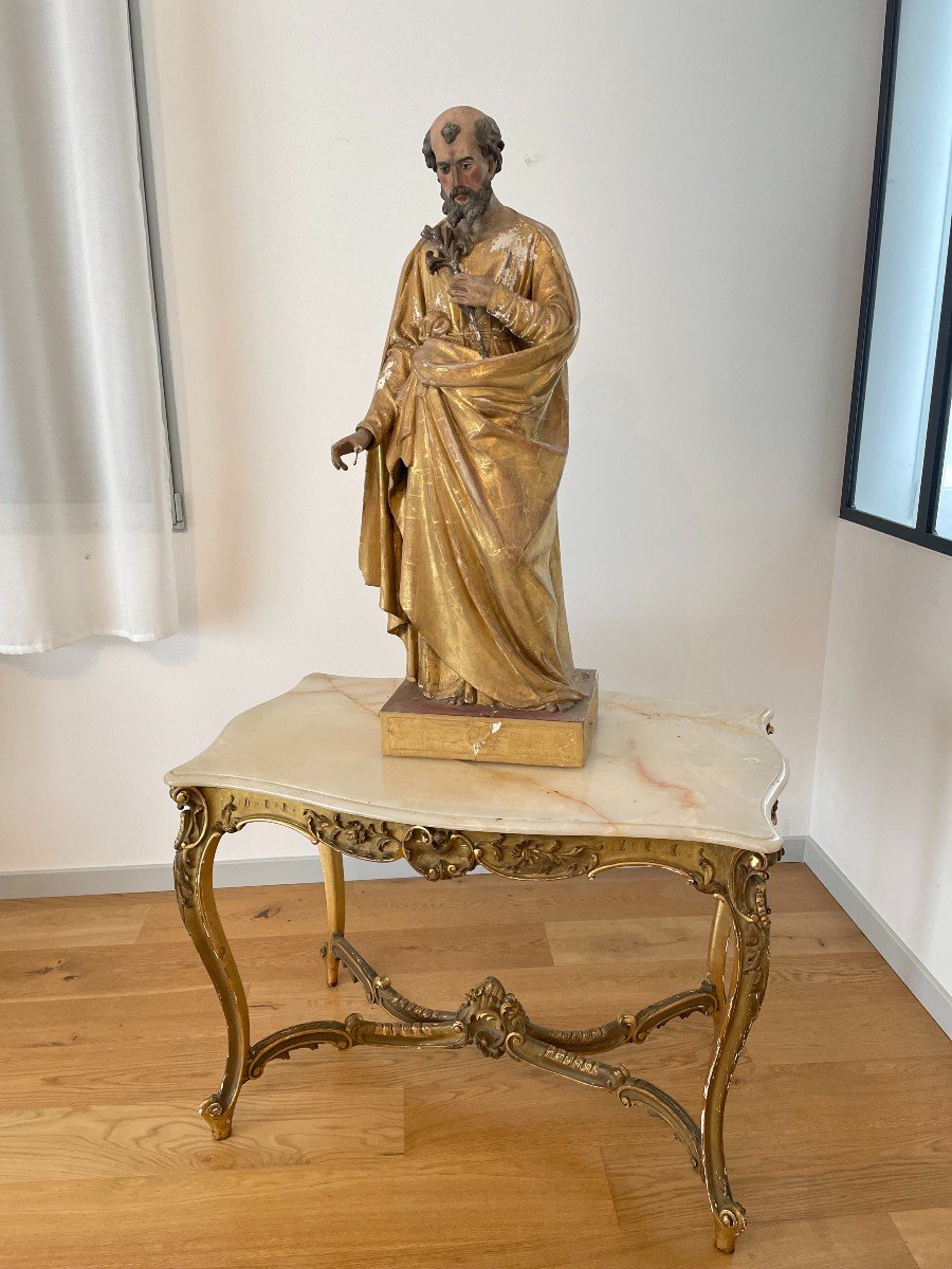 "SAINT JOSEPH" STATUE EN PAPIER MACHE D'EPOQUE XIX SIECLE