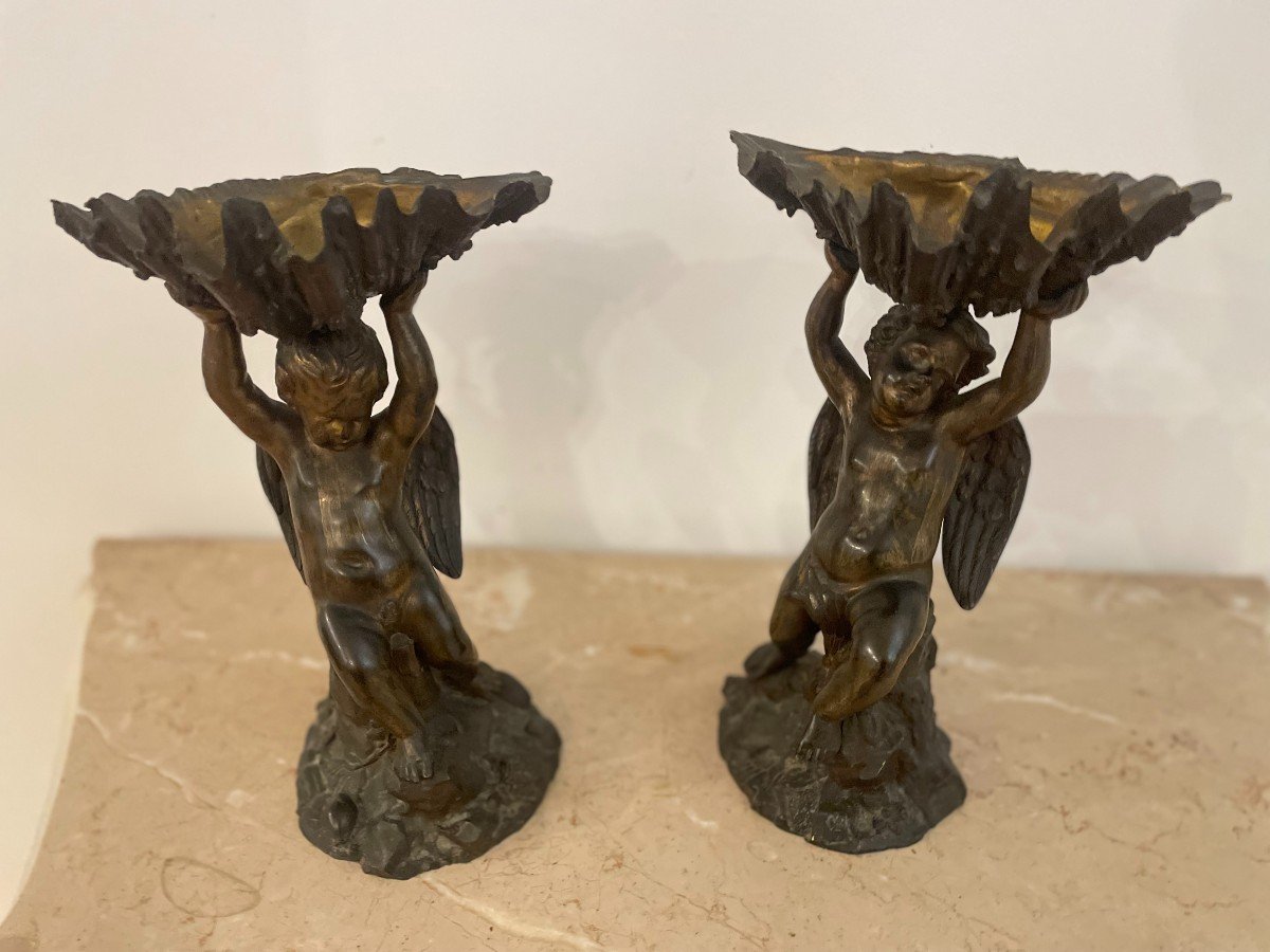 PAIRE DE COUPE EN BRONZE D'EPOQUE XIX SIECLE-photo-4