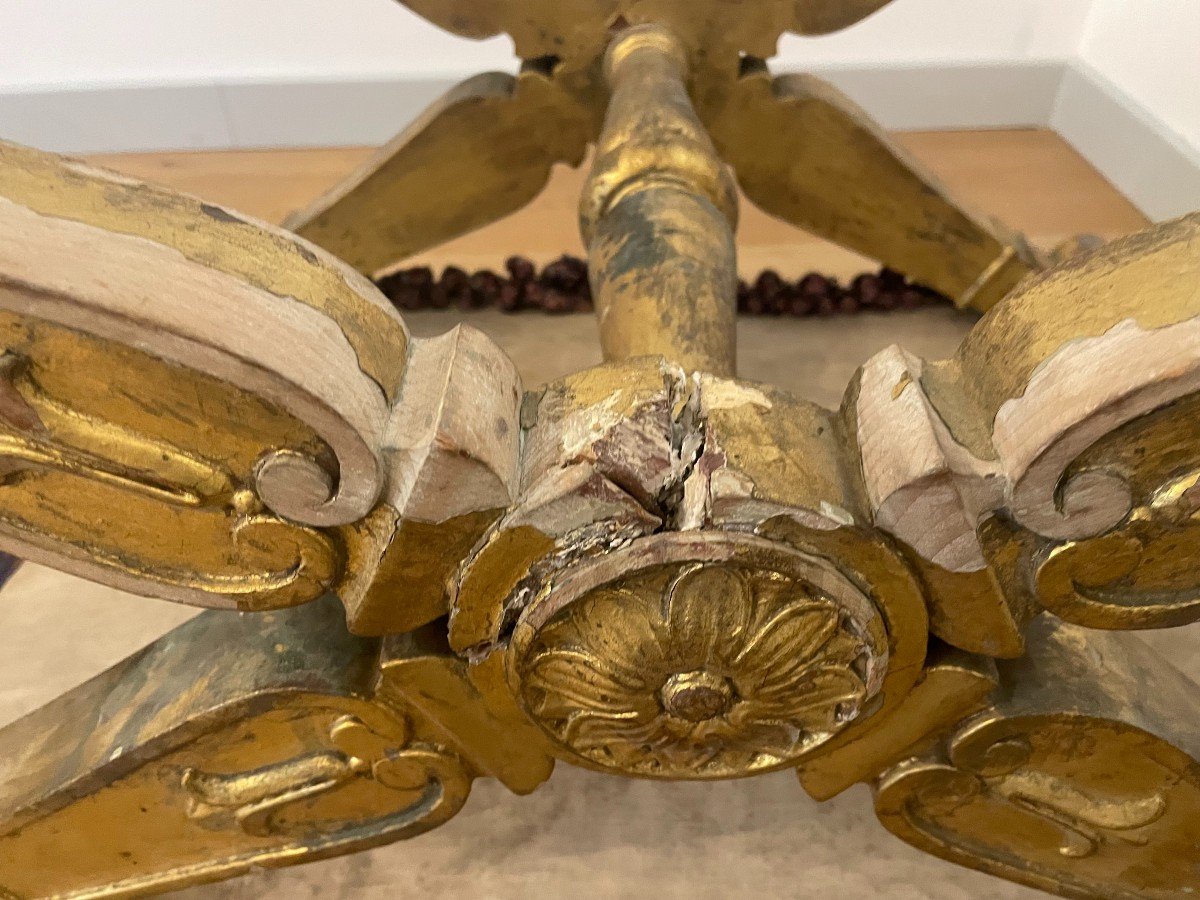 Pair Of Empire Style Giltwood Stools-photo-7