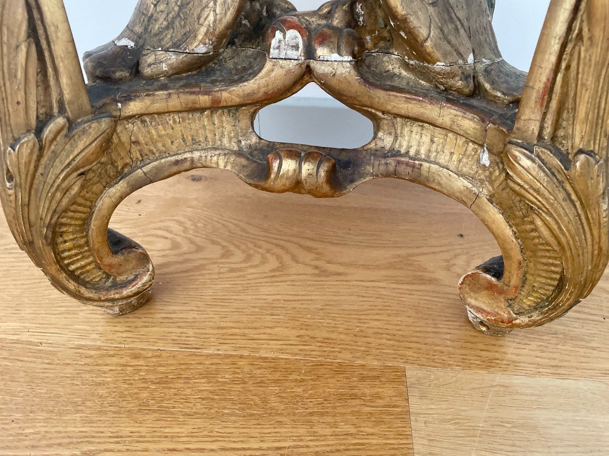 CONSOLE EN BOIS DORE D'EPOQUE XVIII SIECLE-photo-2