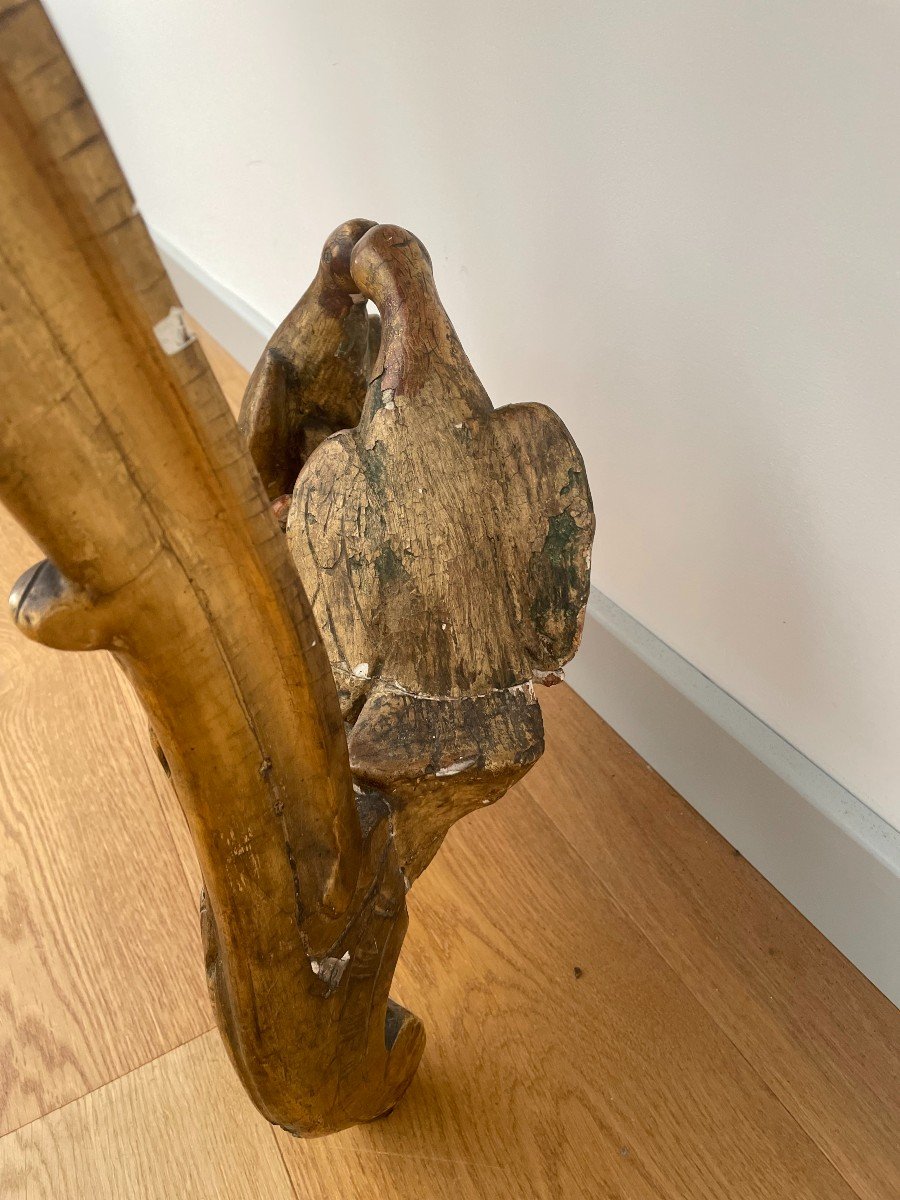CONSOLE EN BOIS DORE D'EPOQUE XVIII SIECLE-photo-5