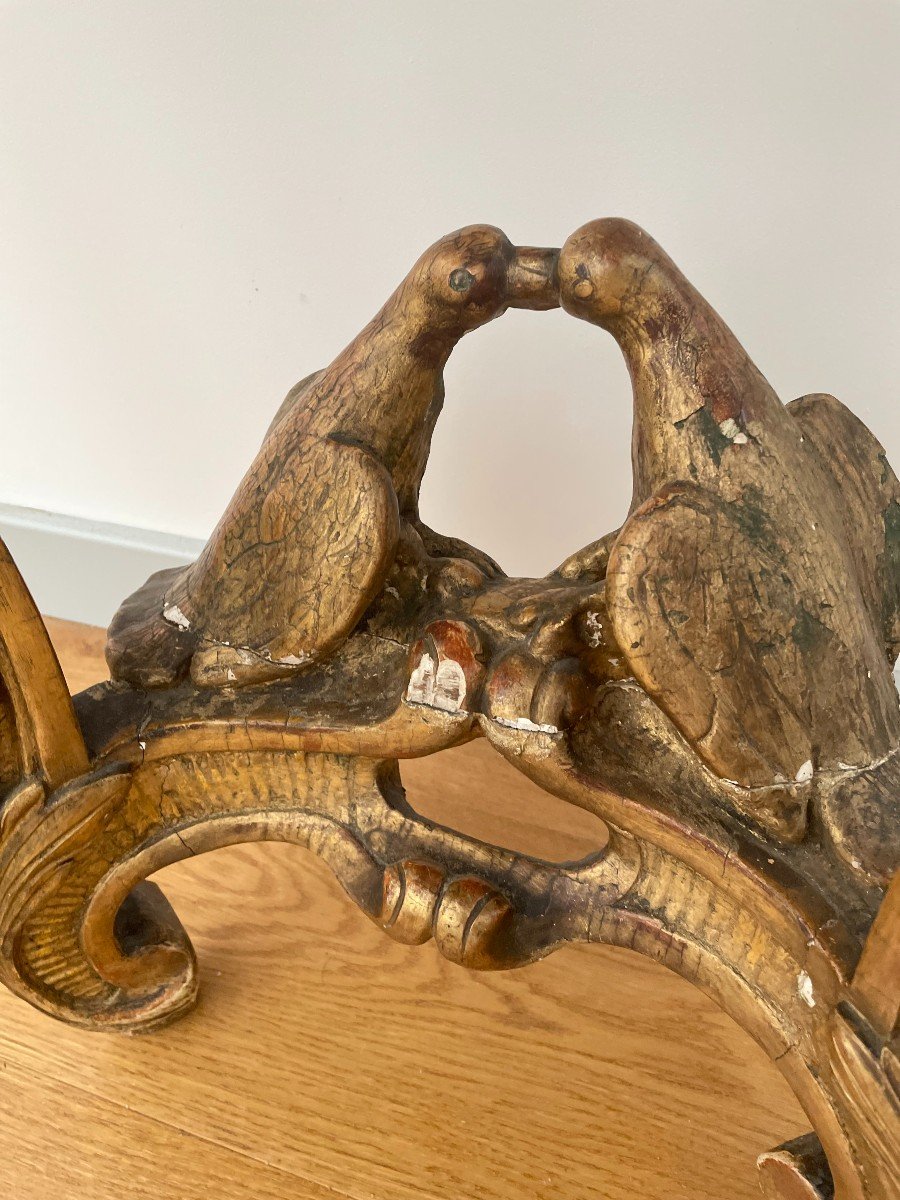 CONSOLE EN BOIS DORE D'EPOQUE XVIII SIECLE-photo-6